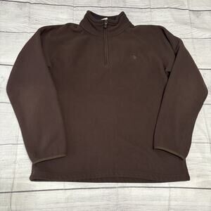 The North Face Men's Brown 1/4 Zip Fleece Pullover Sweater Large L Activewear